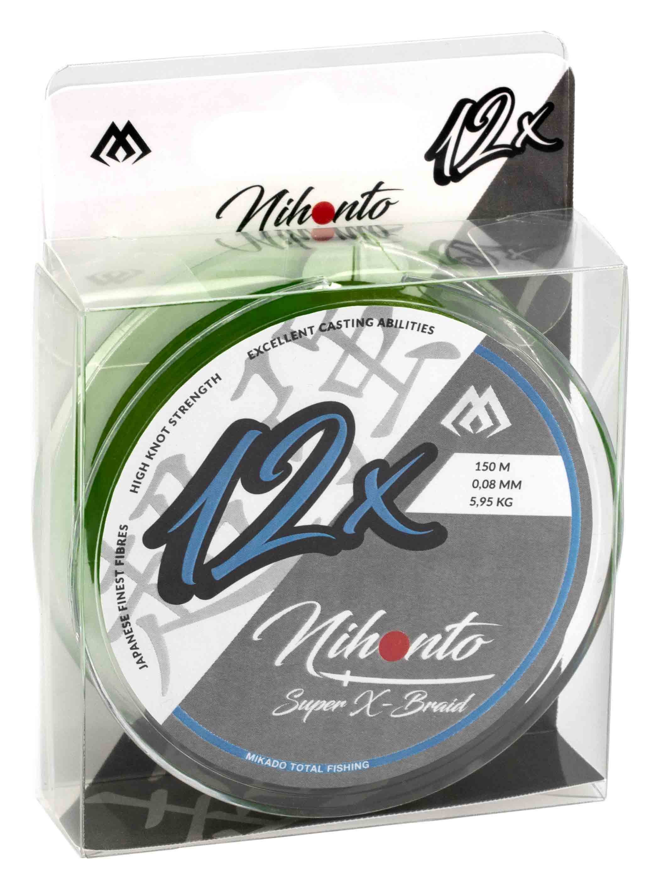 PLETENÁ ŠNÚRA - NIHONTO SUPER X-BRAID - 0.14mm/10.95kg/150m - TMAVÁ ZELENÁ