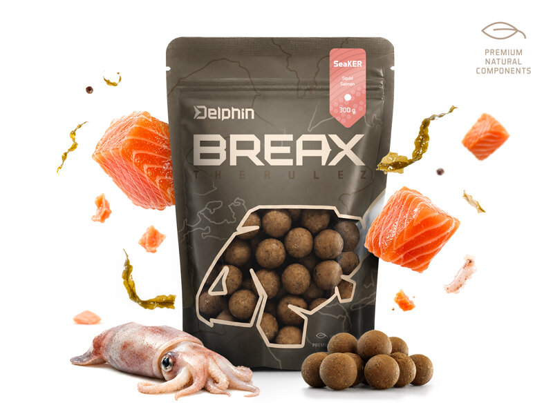  Boilies Delphin BreaX / SeaKER Squid-Losos/16mm/300g