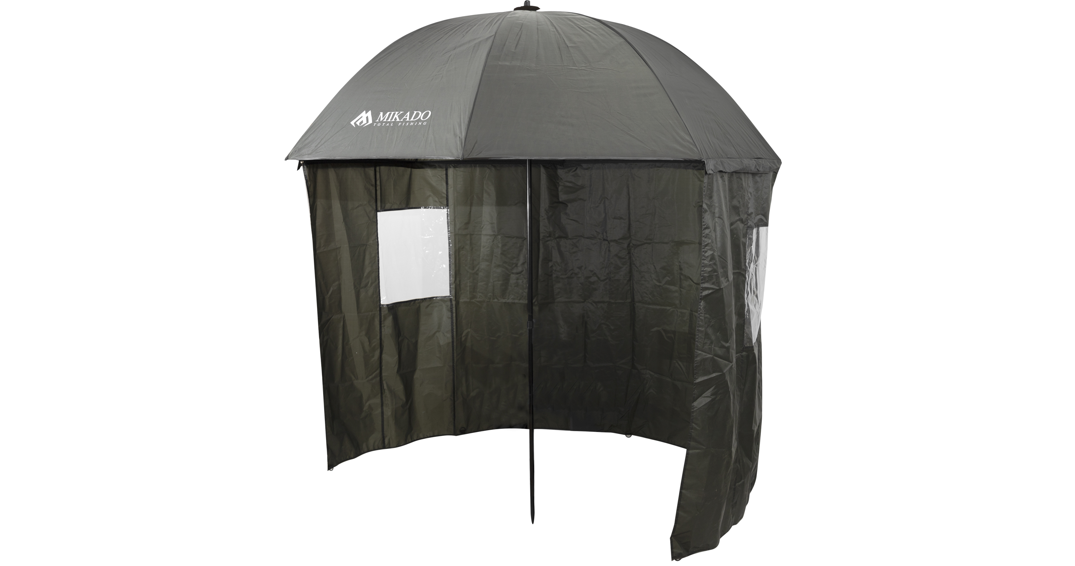 Rybársky dáždnik s bočnou stenou. Účinná ochrana proti slnku, dažďu a vďaka bočn