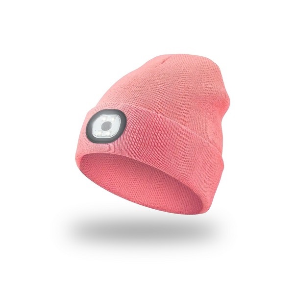 PLETENÁ ČIAPKA S LED LAMPIČKOU PINK