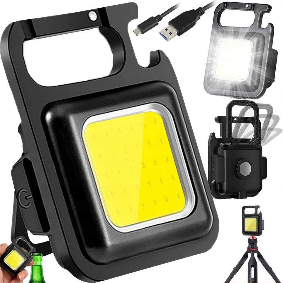 Mini vreckové baterka s LED  kľúčenkou, magnet, otvárač fliaš, multifunkčný nástroj