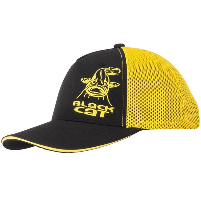 BLACK CAT - Šiltovka Black and Yellow Trucker Cap