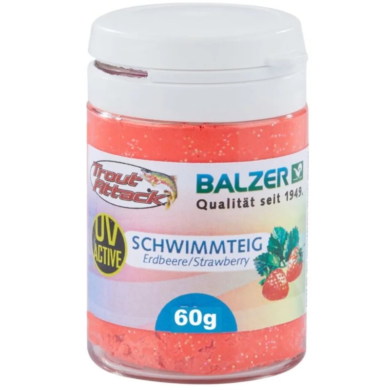 BALZER Trout Attack pstruhové cesto UV jahodovo červené 60g