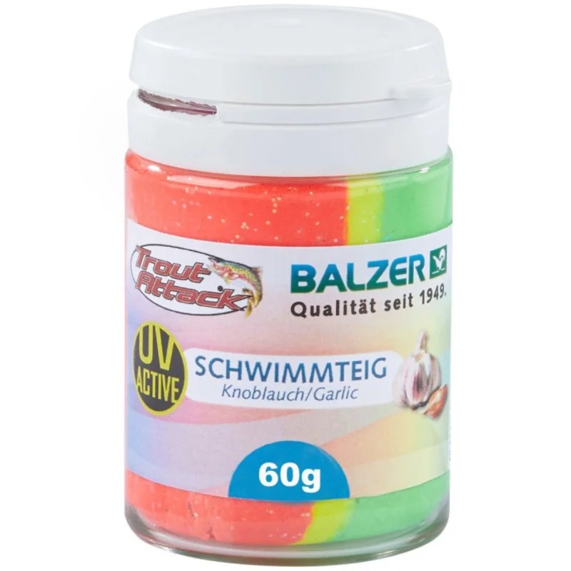 BALZER Trout Attack Pstruhové cesto UV Cesnakové dúhové 60g