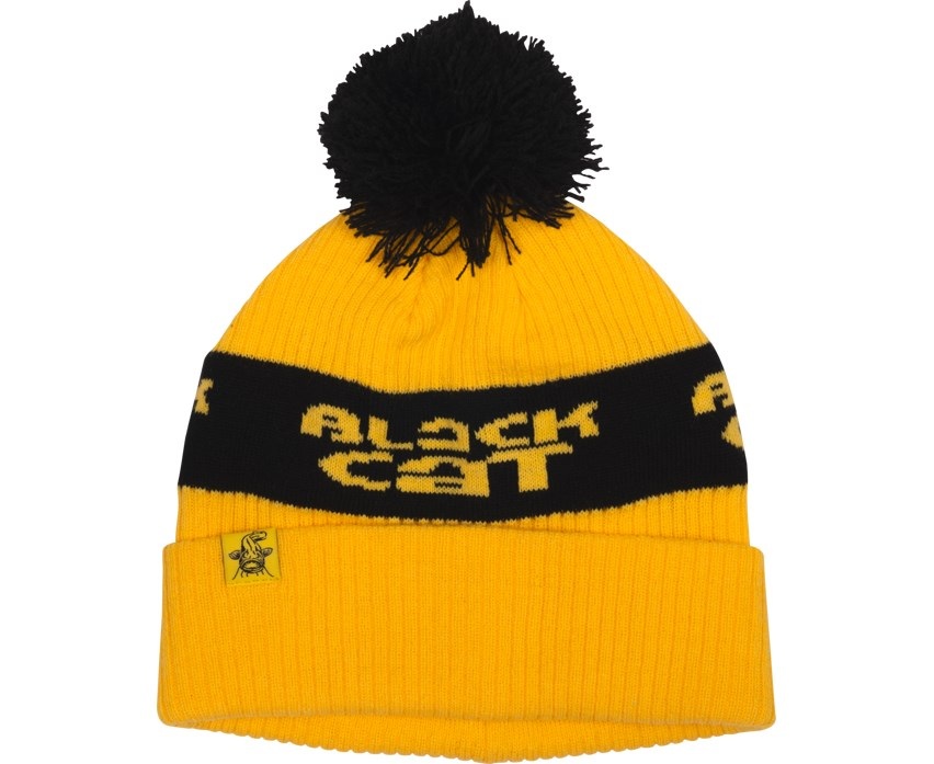 Black Cat Čiapka Yellow Bobble Hat